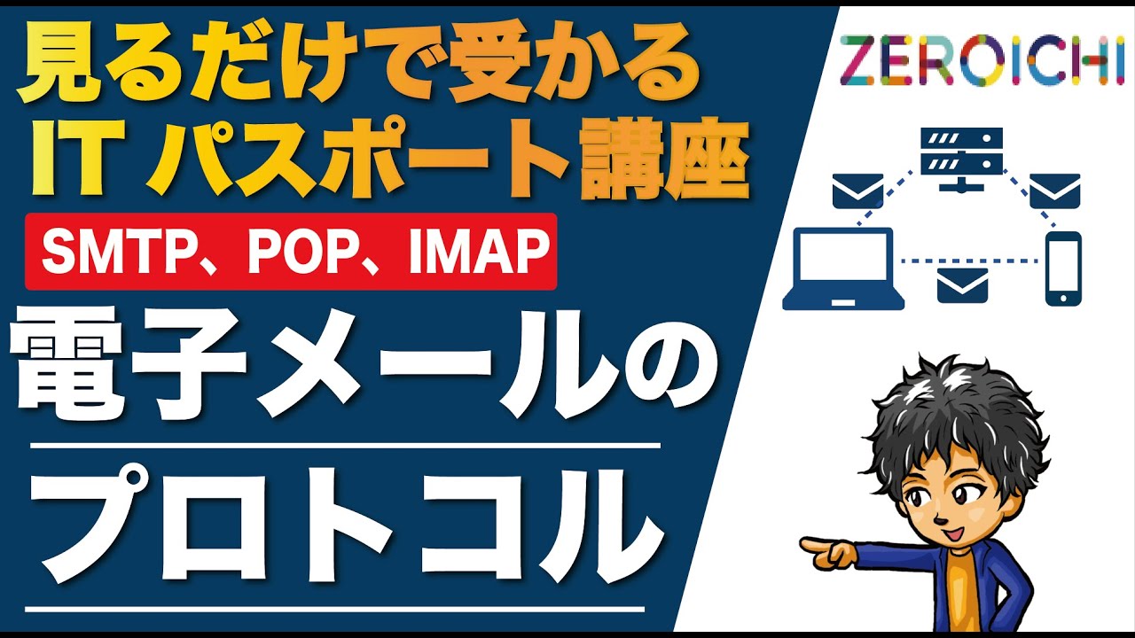 電子メール プロトコル SMTP POP IMAP ITパスポート Iパス 資格 試験 解説